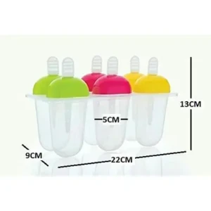Plastic Reusable Popsicle Molds Ice Pop Makers Ice Pop Molds Kulfi Maker Mould, Candy Maker Plastic Popsicle Mold, Kids Ice Cream Tray Holder (Set of 6) (Ice Candy Maker)1