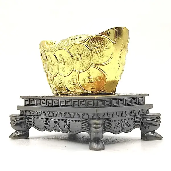 Plus Value Feng Shui Ingot Chinese Golden Boat Wealth Symbol1 PovTaka