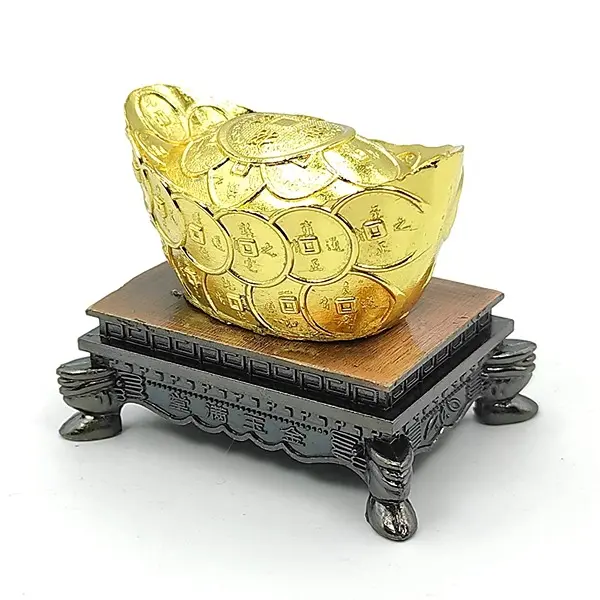 Plus Value Feng Shui Ingot Chinese Golden Boat Wealth Symbol4 PovTaka