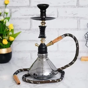 Premium Designer Crystal Black QT 15 Inch Hookah Set1