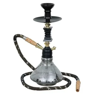 Premium Designer Crystal Black QT 15 Inch Hookah Set