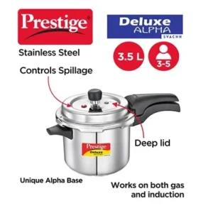 Prestige Svachh Deluxe Alpha 3.5 Litre Stainless Steel Pressure Cooker