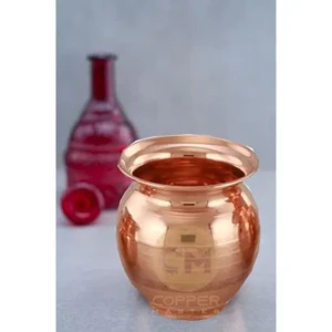 Pure Copper Kalash Lota 500ml with Silver Touch Finish Drinkware & Water Storage Purpose with Many Ayurvedic Health Benefits 500Ml1