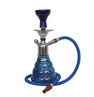 Refreshing Round Base 38.1cm Glass Hookah (Blue)