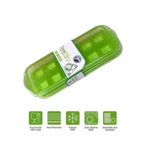 Small POP-UP Ice Cube Tray with Flexible Silicon Bottom and Lid, 12 Cube Trays (Multicolor – Pack of 2)