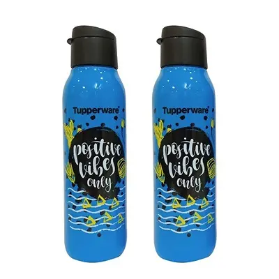 Tupperware Cool n Chic Plastic Bottle, 750 ml, Set of 2, Blue & Black1