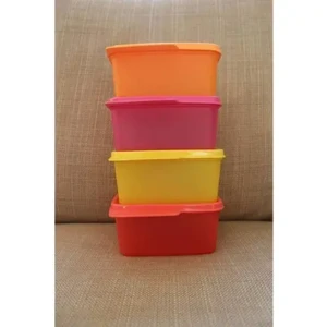 Tupperware Keep Tab Plastic Container Set, 500ml, Set of 4, Multicolour