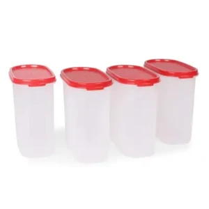 Tupperware Plastic Storage Container- 1.7 liters, 4 pieces, Multicolor1