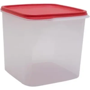 Tupperware Square Smart Saver Container, 3.9 litres White Transparent Red Lid