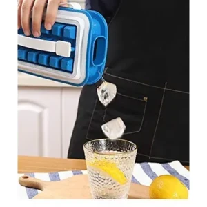 Ultra-Portable No Spill Cover Ice Maker Cube Tray Mold Storage Container1