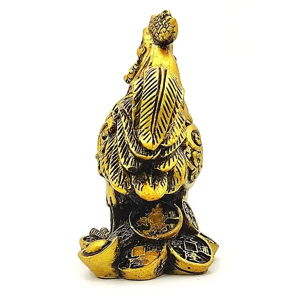 Vastu Feng Shui Rooster Statue on Coins for Good Fortune5 PovTaka