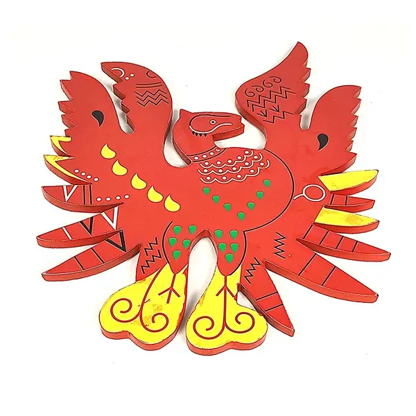 Vastu Feng Shui Wooden Phoenix Bird Business, Career Fame, Reputation, Recognition, Success Red 6Inch1 PovTaka