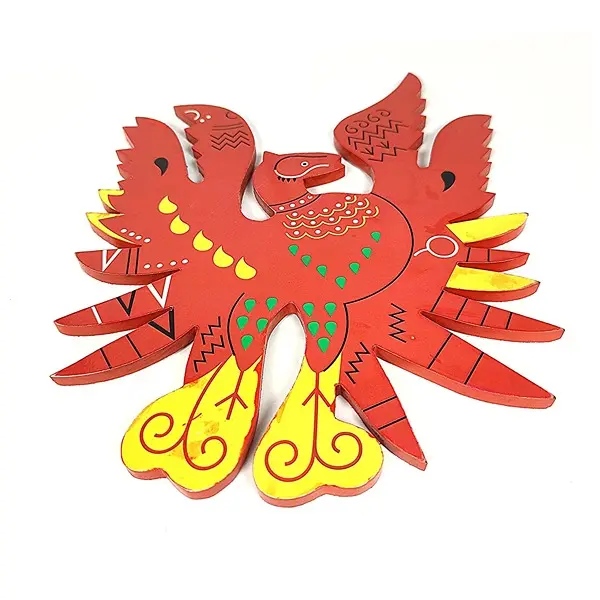 Vastu Feng Shui Wooden Phoenix Bird Business, Career Fame, Reputation, Recognition, Success Red 6Inch2 PovTaka