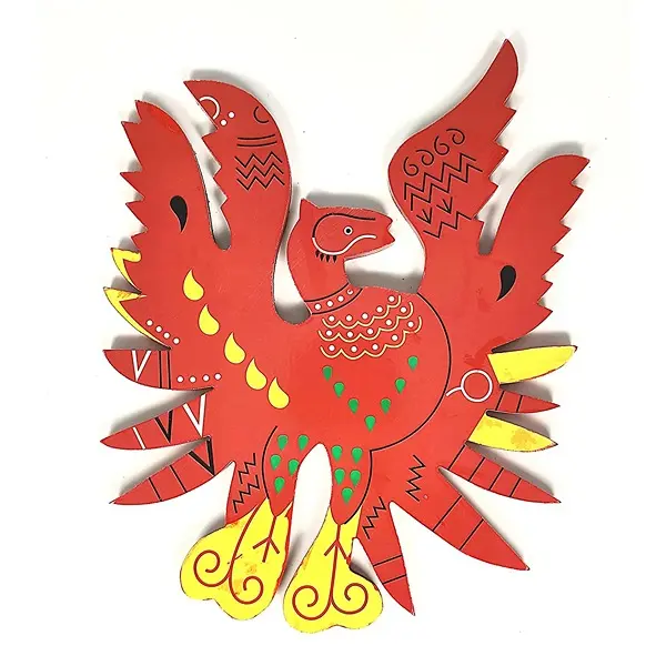 Vastu Feng Shui Wooden Phoenix Bird Business, Career Fame, Reputation, Recognition, Success Red 6Inch4 PovTaka