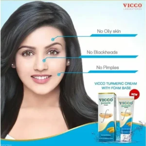 Vicco Turmeric Cream with Foam Base – Ayurveda Face Wash * Natural – Vegan* 70gm