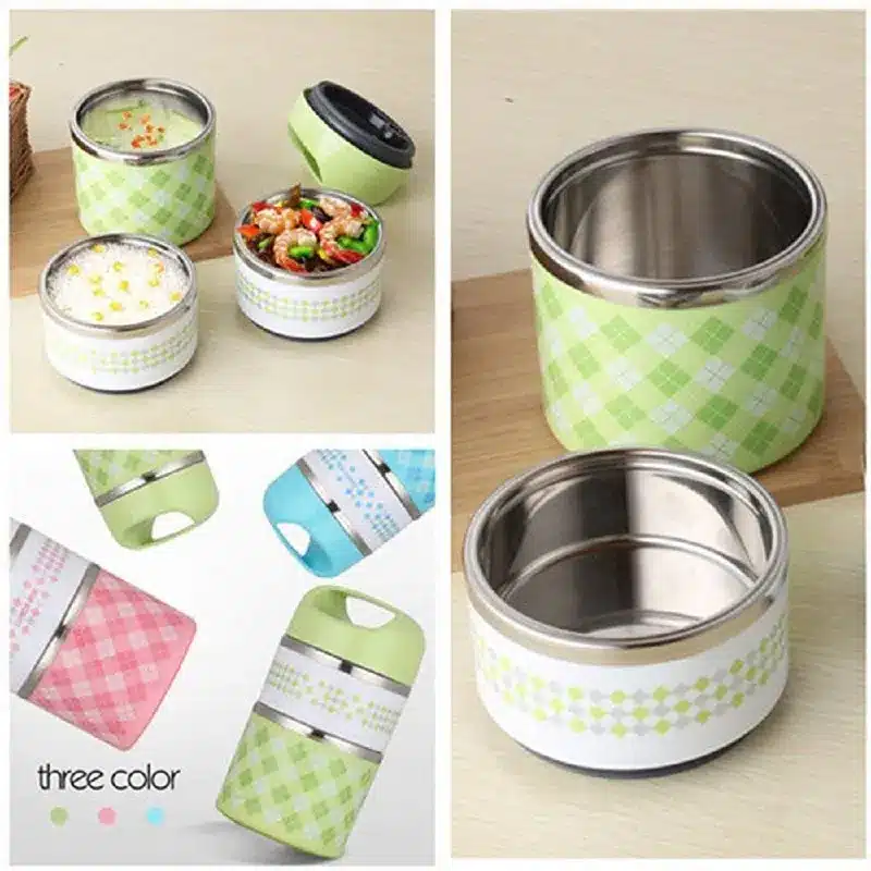 3 Layer Stainless Steel Homio Premium Lunch Box Set, Lunch Box 4