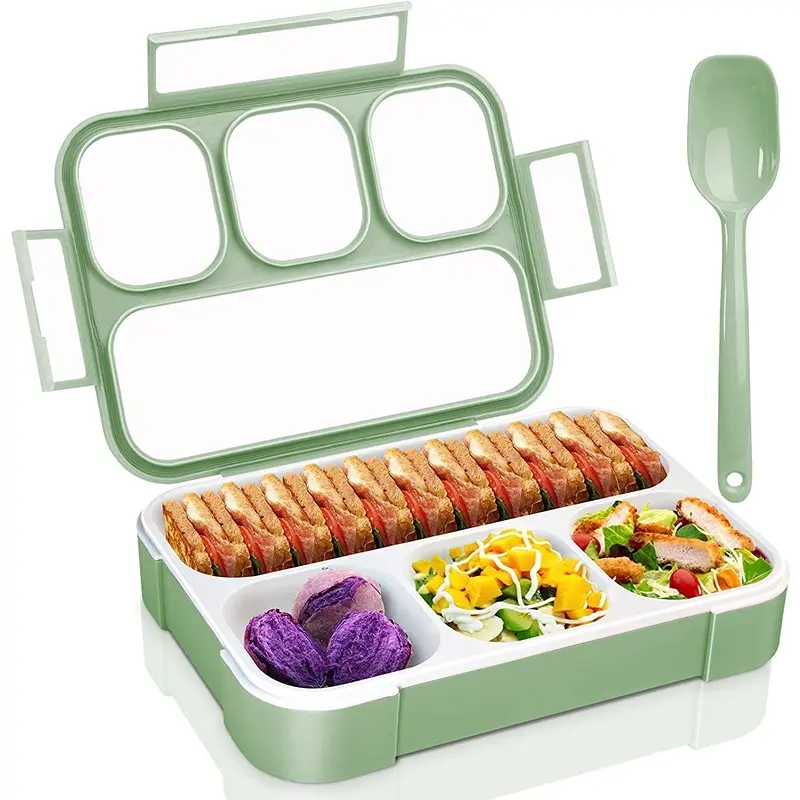 4 Compartment BPA Free Leak Proof Designed Plastic Lunch Box Tiffin Box 1000ml capacity1