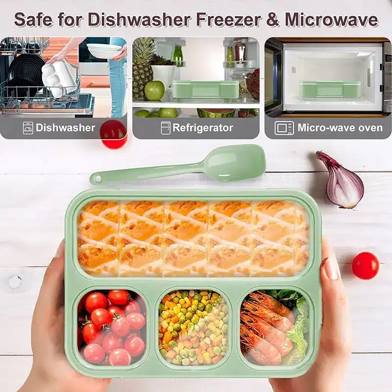 4 Compartment BPA Free Leak Proof Designed Plastic Lunch Box Tiffin Box 1000ml capacity3