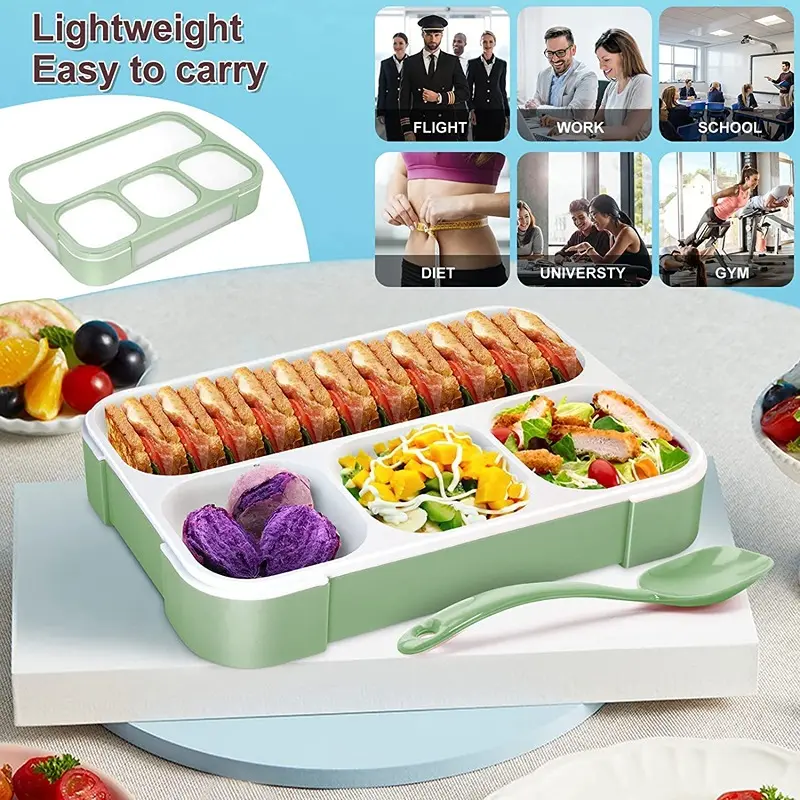 4 Compartment BPA Free Leak Proof Designed Plastic Lunch Box Tiffin Box 1000ml capacity4