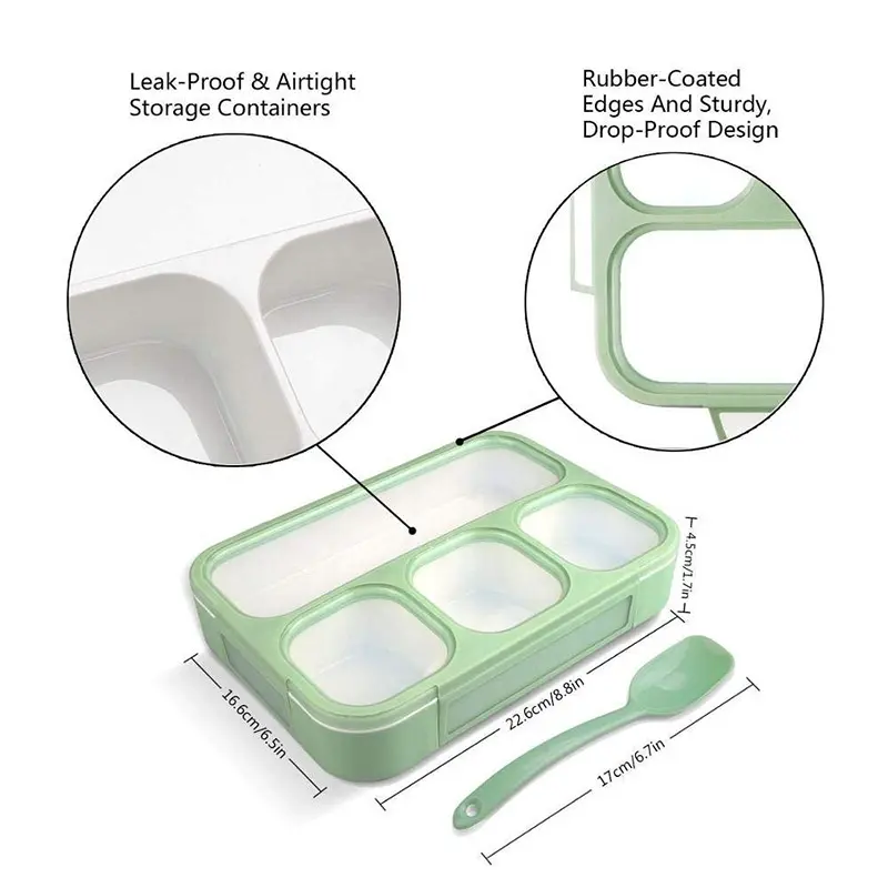 4 Compartment BPA Free Leak Proof Designed Plastic Lunch Box Tiffin Box 1000ml capacity6