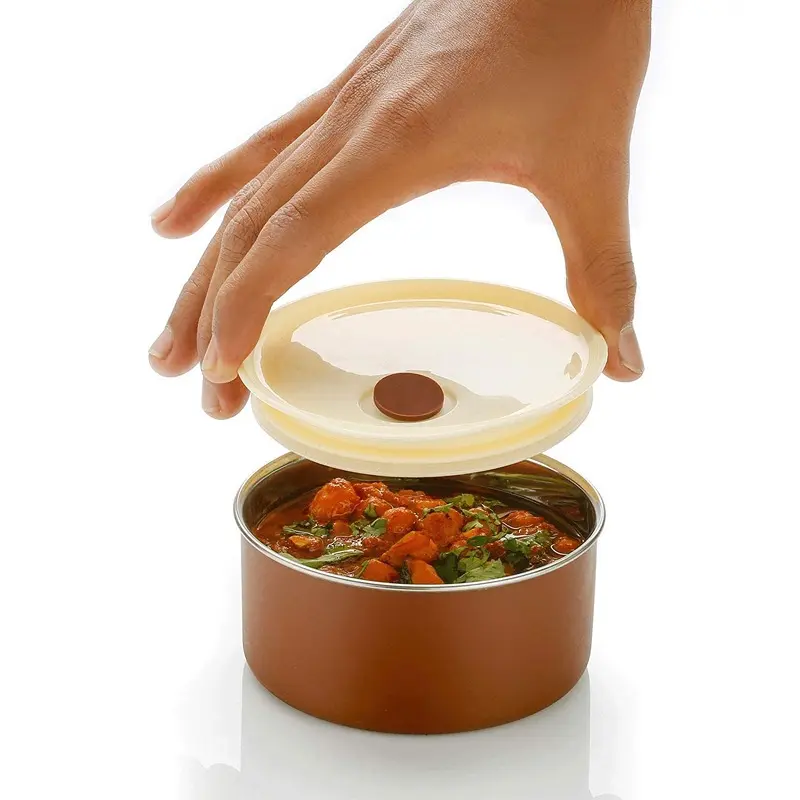 4 in 1 Stainless Steel Lunch Box with Bag 3 Container, 1 Casserole Set with Plastic Bottle and 2 Spoons3