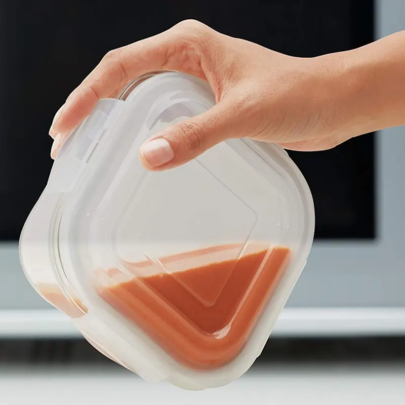 Borosil - Glass Lunch Box Set of 3, 320 ml, Microwave Safe Office Tiffin (12 x 12 x 6.5 cm)4