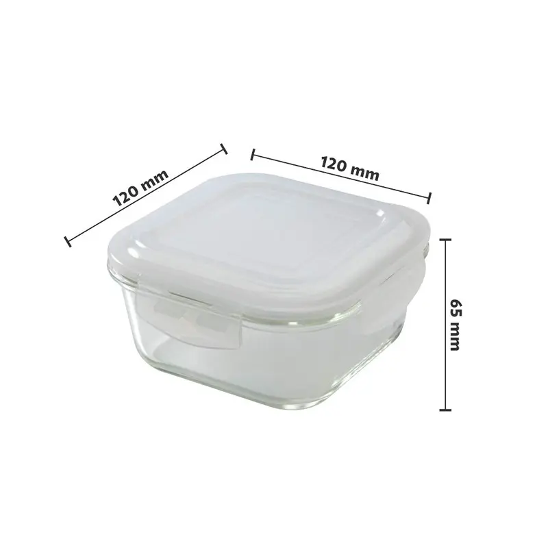 Borosil - Glass Lunch Box Set of 3, 320 ml, Microwave Safe Office Tiffin (12 x 12 x 6.5 cm)6