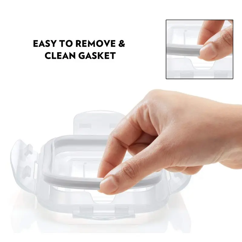 Borosil - Glass Lunch Box Set of 3, 320 ml, Microwave Safe Office Tiffin (12 x 12 x 6.5 cm)7