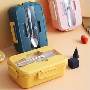 Leak Proof Thermal Insulation Lunch Box Bento,5 Cells Plastic Liner Lunch Containers1