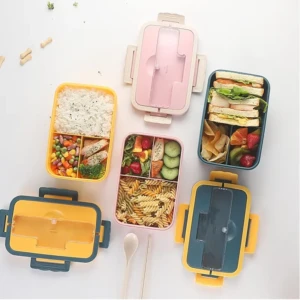 Leak Proof Thermal Insulation Lunch Box Bento,5 Cells Plastic Liner Lunch Containers
