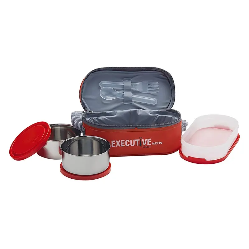 Milton Executive Lunch Box Set of 3, Red3
