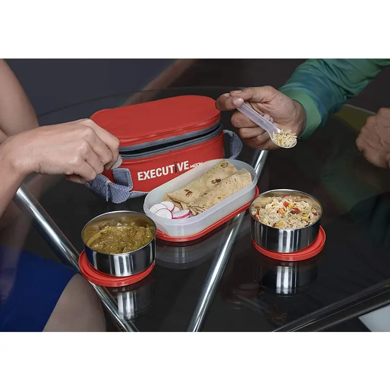 Milton Executive Lunch Box Set of 3, Red4