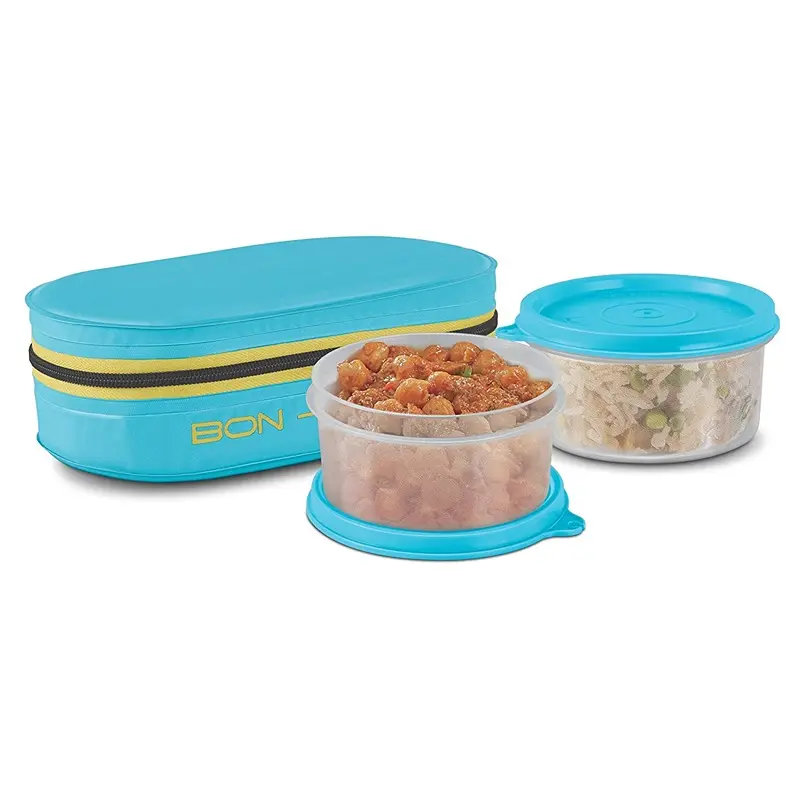 Milton New Bon Bon Lunch Box with 2 Leak-Proof containers ( Cyan )1