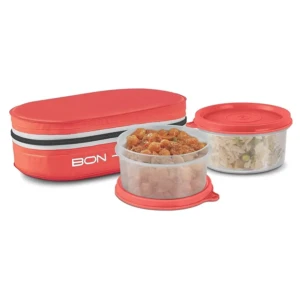 Milton New Bon Bon Lunch Box with 2 Leak-Proof containers ( Red )1