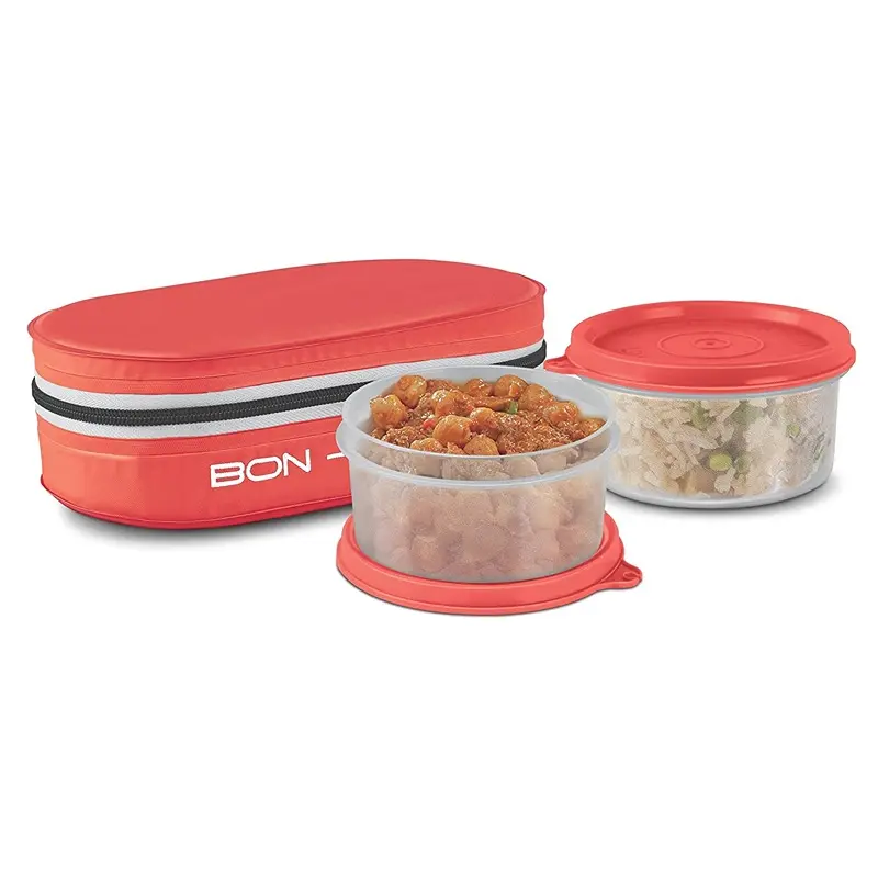 Milton New Bon Bon Lunch Box with 2 Leak-Proof containers ( Red )1