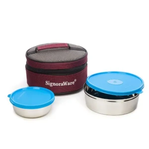 SignoraWare Classic Stainless Steel Lunch Box, 2-Pieces, Blue1