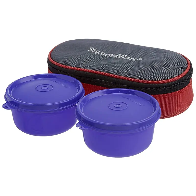 Signoraware Mid-Day Lunch Box with Bag, Deep Violet1