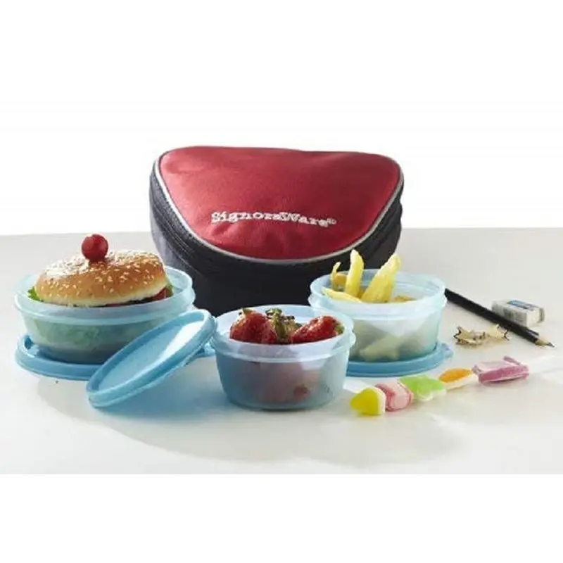 Signoraware Plastic Sleek Lunch with Insulated Bag (Pink)2