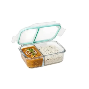 Signoraware Slim High Borosilicate Bakeware Safe Glass Small Lunch Box, 600 ML, Clear1