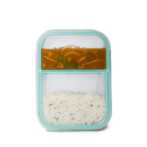 Signoraware Slim High Borosilicate Bakeware Safe Glass Small Lunch Box, 600 ML, Clear