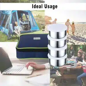 Stainless Steel Lunch Box Set – Twinpack Series 4 Containers (300ml Each)