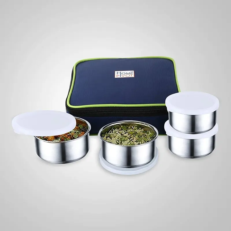 Stainless Steel Lunch Box Set - Twinpack Series 4 Containers (300ml Each) 3